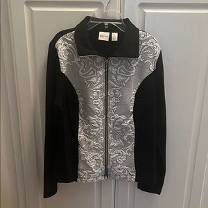 Zenergy by Chicos Black & White Full Zip Jacket